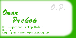 omar prekop business card